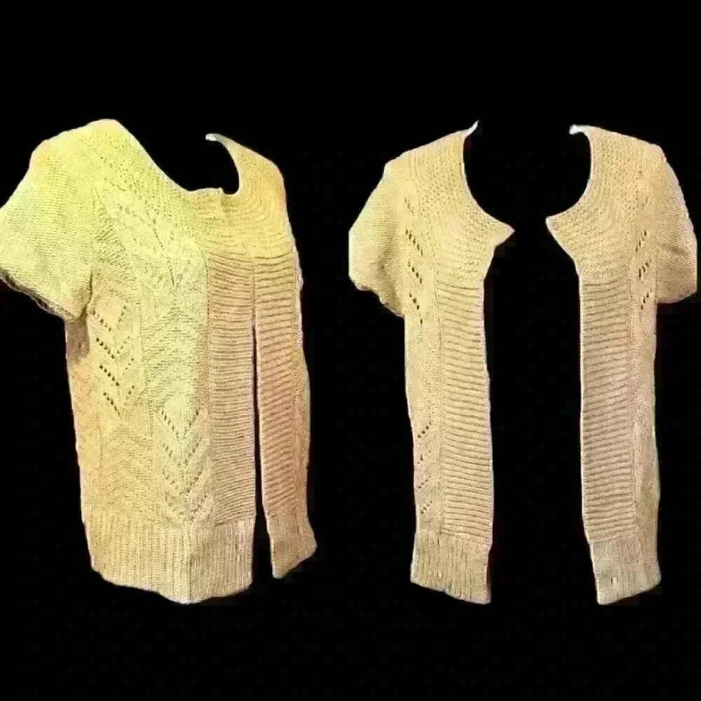 WORTHINGTON Womans TAUPE Knit ALL SEASON Open Front SHRUG Cardigan Sweater Med